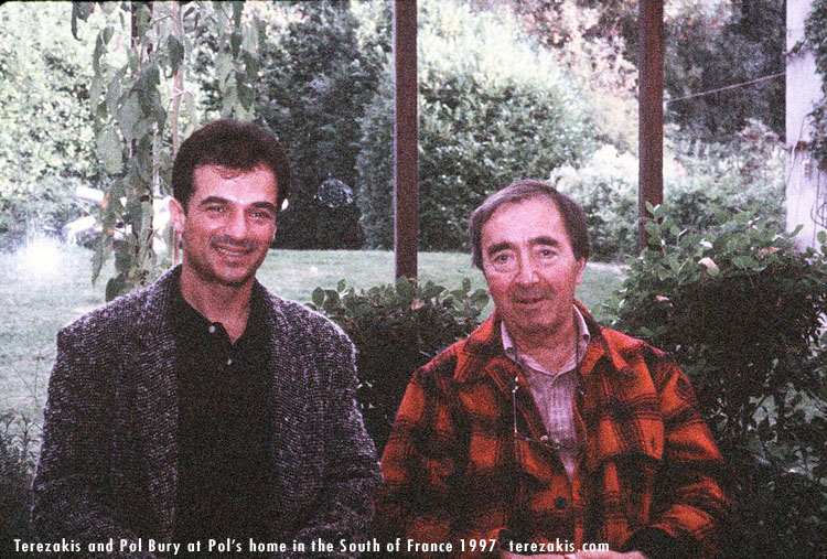 Terezakis visiting master Kinetic Artist, Pol Bury at his home in the south of France 1997 © Peter Terezakis 2007 http://www.terezakis.com